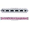 Dreamtime Crystal DC 77730 Rondelle Spacer Bars 5 Hole Fuchsia/Silver